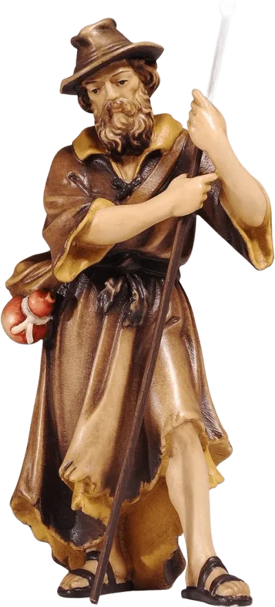 Shepherd with Hoe – nativity figure by Pema Woodcarvings