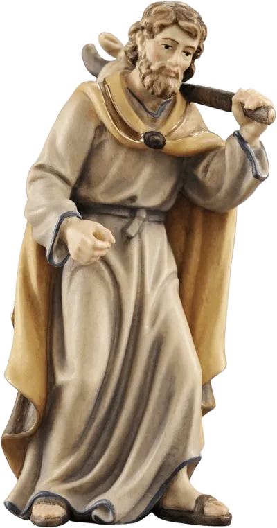 Joseph in Search of Shelter – Holy Family nativity figure by Pema Woodcarvings
