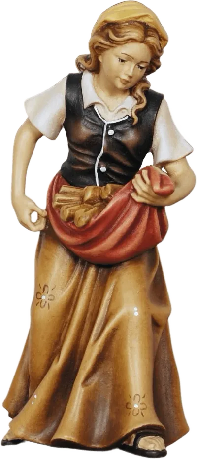 Woman with Fire Wood – nativity figure by Pema Woodcarvings