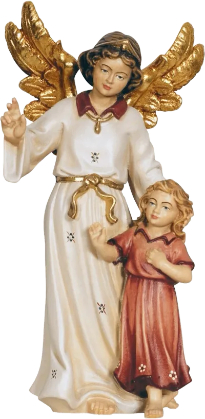 Guardian Angel with Girl – nativity figure by Pema Woodcarvings