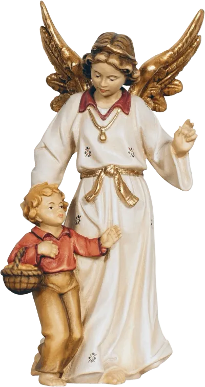 Guardian Angel with Boy – nativity figure by Pema Woodcarvings