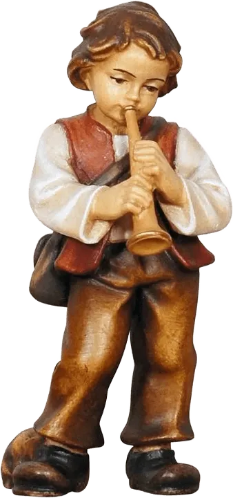 Boy with Trumpet – nativity figure by Pema Woodcarvings