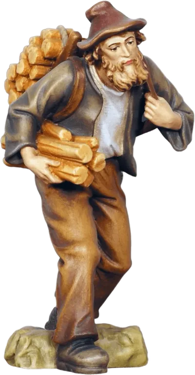 Shepherd with Wood – nativity figure by Pema Woodcarvings