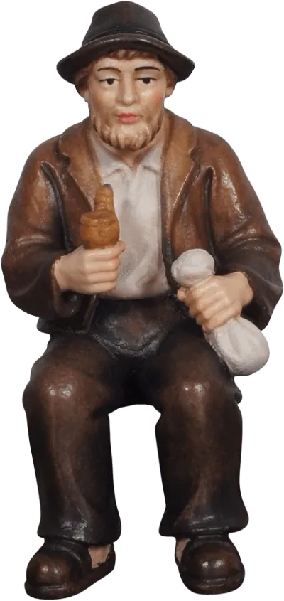 Grandfather Sitting – nativity figure by Pema Woodcarvings