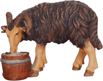 Dark Ram with Bucket – nativity figure by Pema Woodcarvings