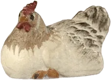 Hen Sitting – nativity figure by Pema Woodcarvings