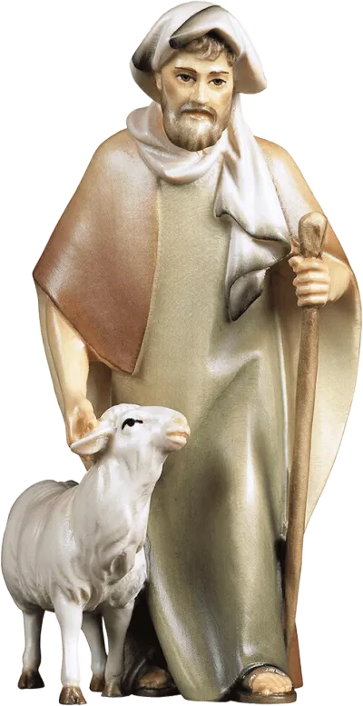 Shepherd with Sheep – nativity figure by ULPE Wood Art