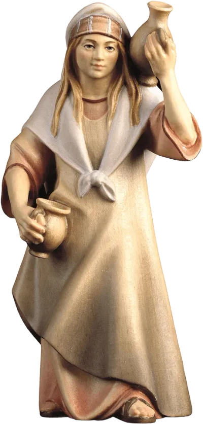 Shepherdess with Jugs – nativity figure by ULPE Wood Art