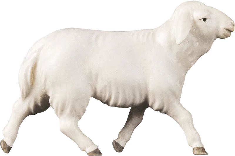 Running Sheep White – nativity figure by ULPE Wood Art