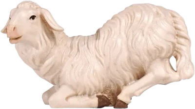 Sheep Kneeling – nativity figure by Pema Woodcarvings