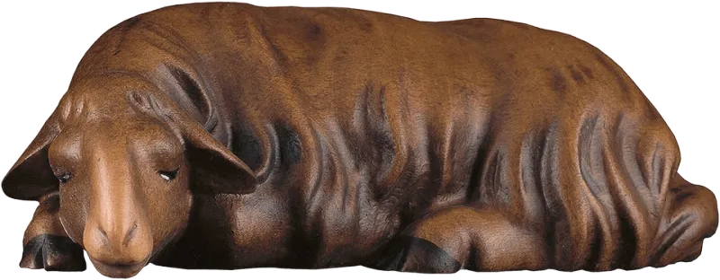 Lying Brown Sheep – nativity figure by ULPE Wood Art