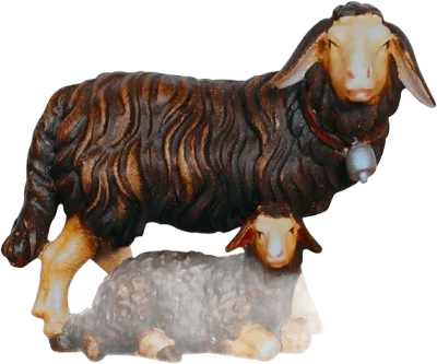 Group of Dark Sheep – nativity figure by Pema Woodcarvings