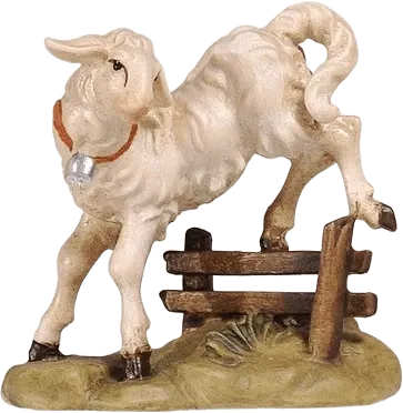Lamb Jumping – nativity figure by Pema Woodcarvings