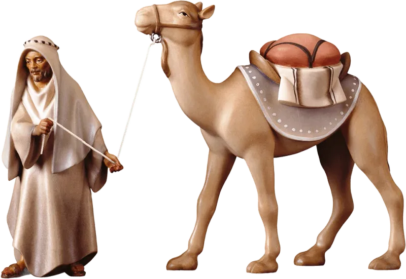 Standing Camel and Driver – nativity figure by ULPE Wood Art
