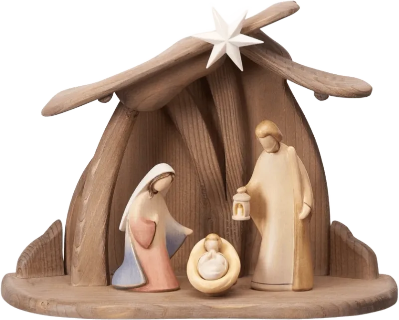 5pc Nativity with Holy Family Stable by Pema Woodcarvings