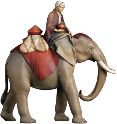 Elephant Group with Jewel Saddle – nativity figure by ULPE Wood Art