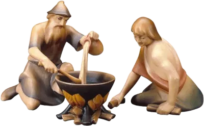 Meal of Herders – nativity figure by ULPE Wood Art