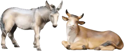 Ox & Donkey Group – nativity figure by ULPE Wood Art