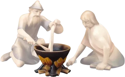 Pot on Fire – nativity accessory by ULPE Wood Art