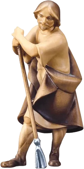 Shepherd with Hoe – nativity figure by ULPE Wood Art