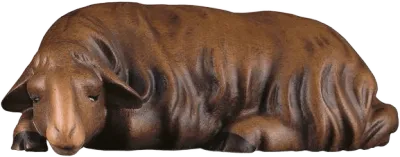Sleeping Sheep Dark – nativity figure by ULPE Wood Art