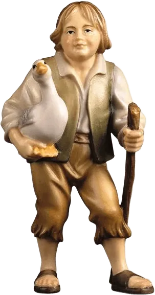 Child with Goose – nativity figure by ULPE Wood Art