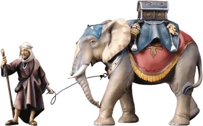 Elephant Group Luggage Saddle – nativity figure by ULPE Wood Art