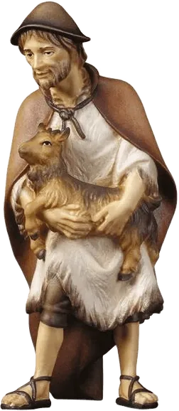 Herder with Kid – nativity figure by ULPE Wood Art