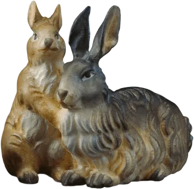 Rabbits Group – nativity figure by ULPE Wood Art