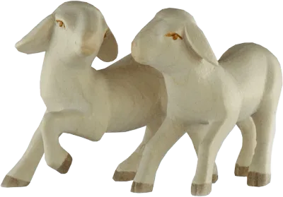 Two Lambs – nativity figure by Rowi Sculptures