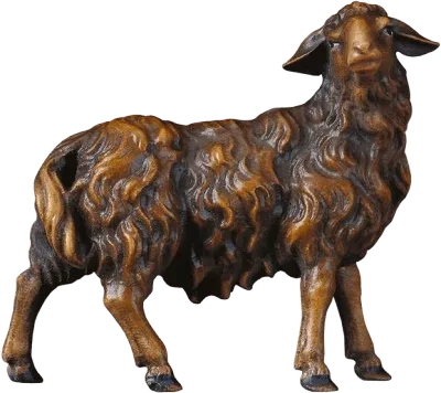 Sheep Looking Right Dark – nativity figure by ULPE Wood Art