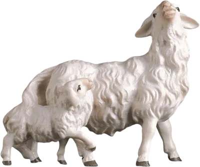 Sheep with Lamb – nativity figure by ULPE Wood Art