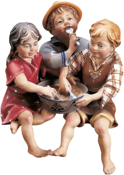 Sitting Children Group – nativity figure by ULPE Wood Art