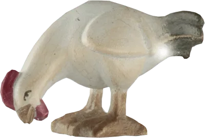 Chicken Eating – nativity figure by Rowi Sculptures