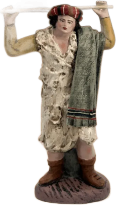 Shepherd with Staff Over Head – nativity figure by Belenes Puig