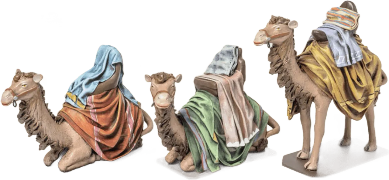 Camel Trio with Thrones – nativity figure by Belenes Puig