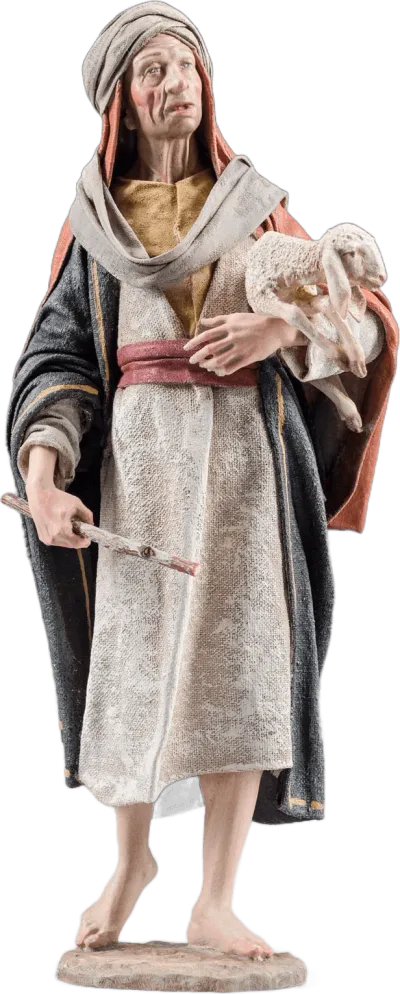Shepherd with Lamb In His Arms – nativity figure by Original Heide