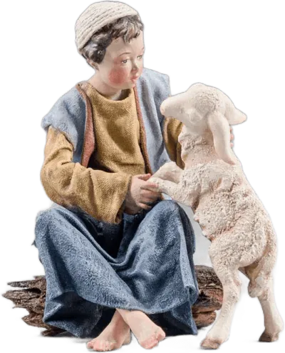 Boy with Lamb – nativity figure by Original Heide