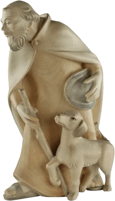 Shepherd with Coat – nativity figure by Rowi Sculptures