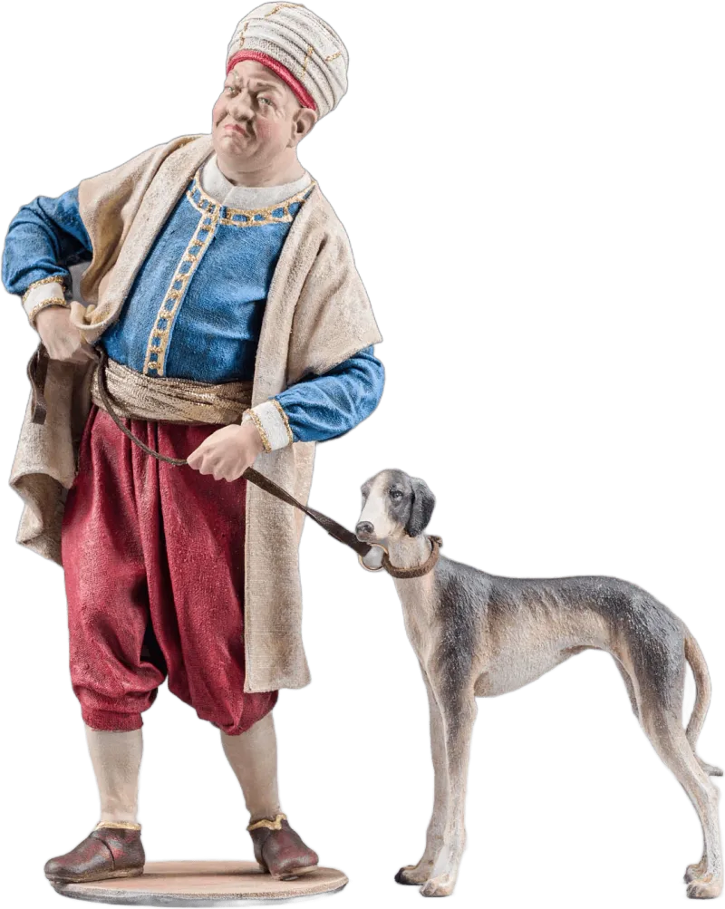 Footman with Greyhound – nativity figure by Original Heide