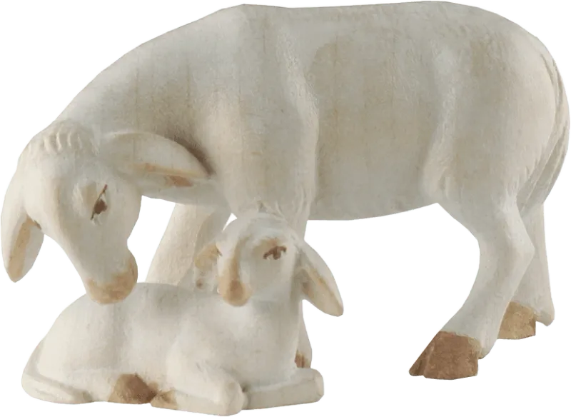 Sheep with Lamb – nativity figure by Rowi Sculptures
