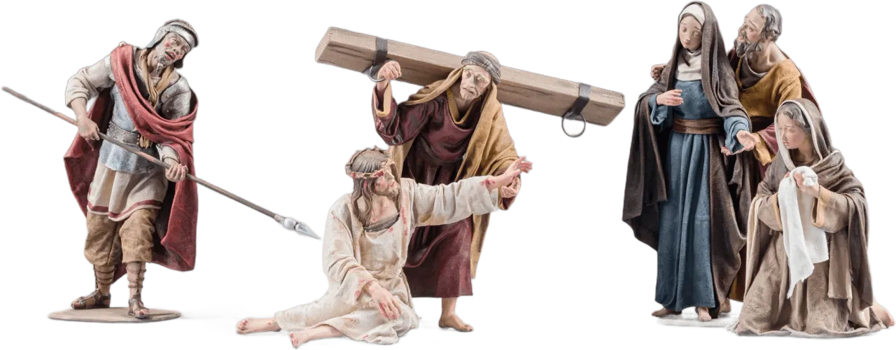 Simon of Cyrene Helps Jesus – religious figure by Original Heide