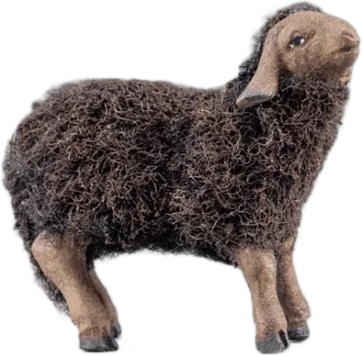 Dark Wooly Lamb – nativity figure by Original Heide