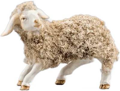 Wooly Lamb Looking Left – nativity figure by Original Heide