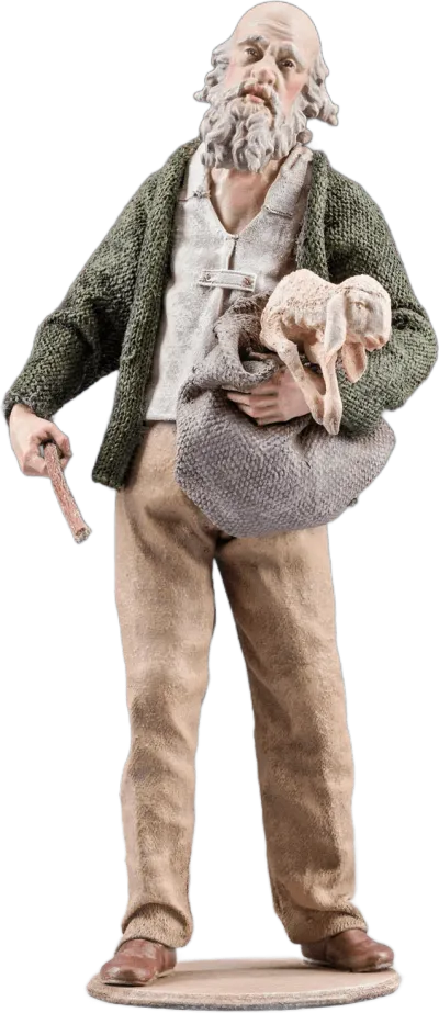 Herdsman with Lamb – nativity figure by Original Heide