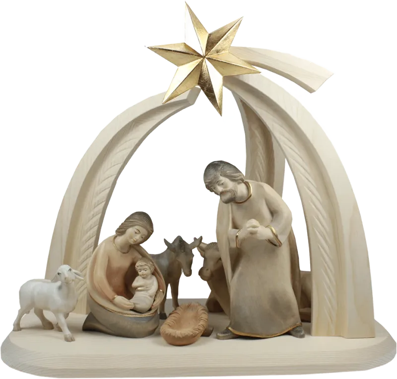 Rowi Crib Small with Gold Star – nativity stable by Rowi Sculptures