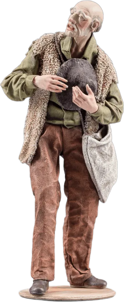 Shepherd Adoring with Hat – nativity figure by Original Heide