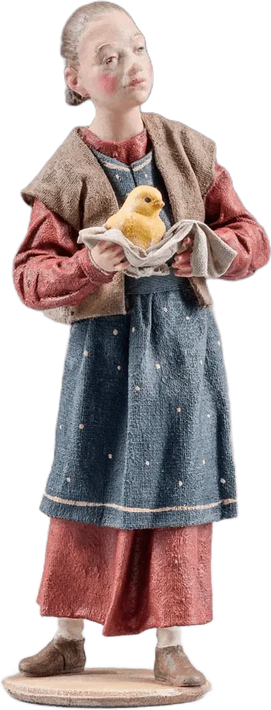Girl with Chick – nativity figure by Original Heide