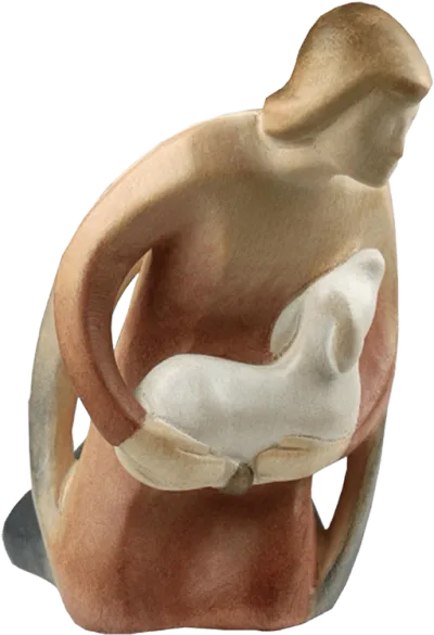 Kneeling Shepherd – nativity figure by Rowi Sculptures