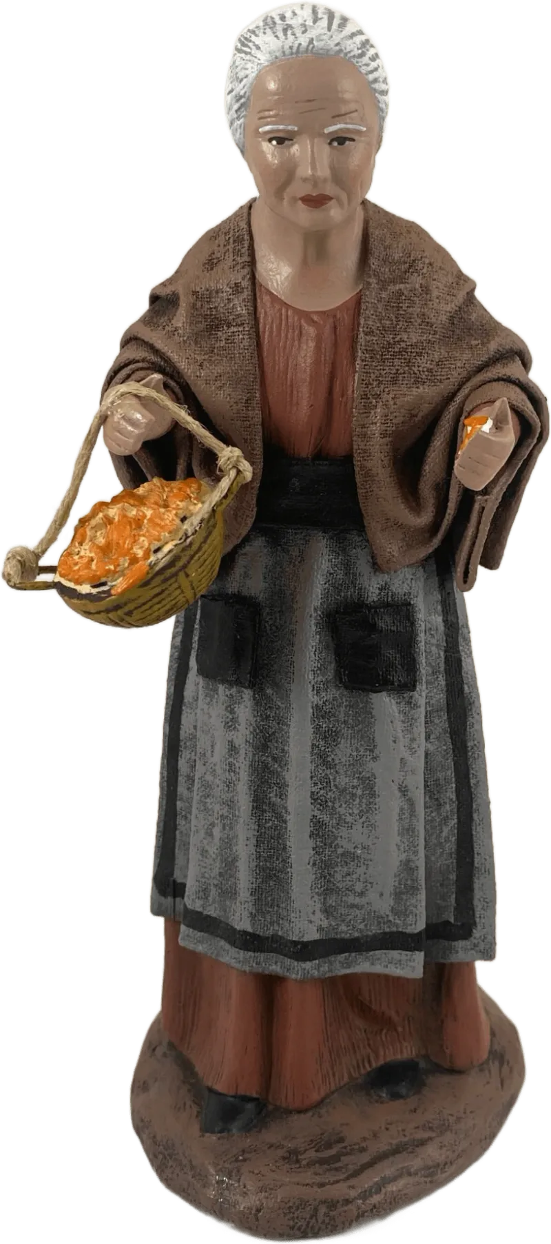 Old Woman with Basket – nativity figure by Belenes Puig